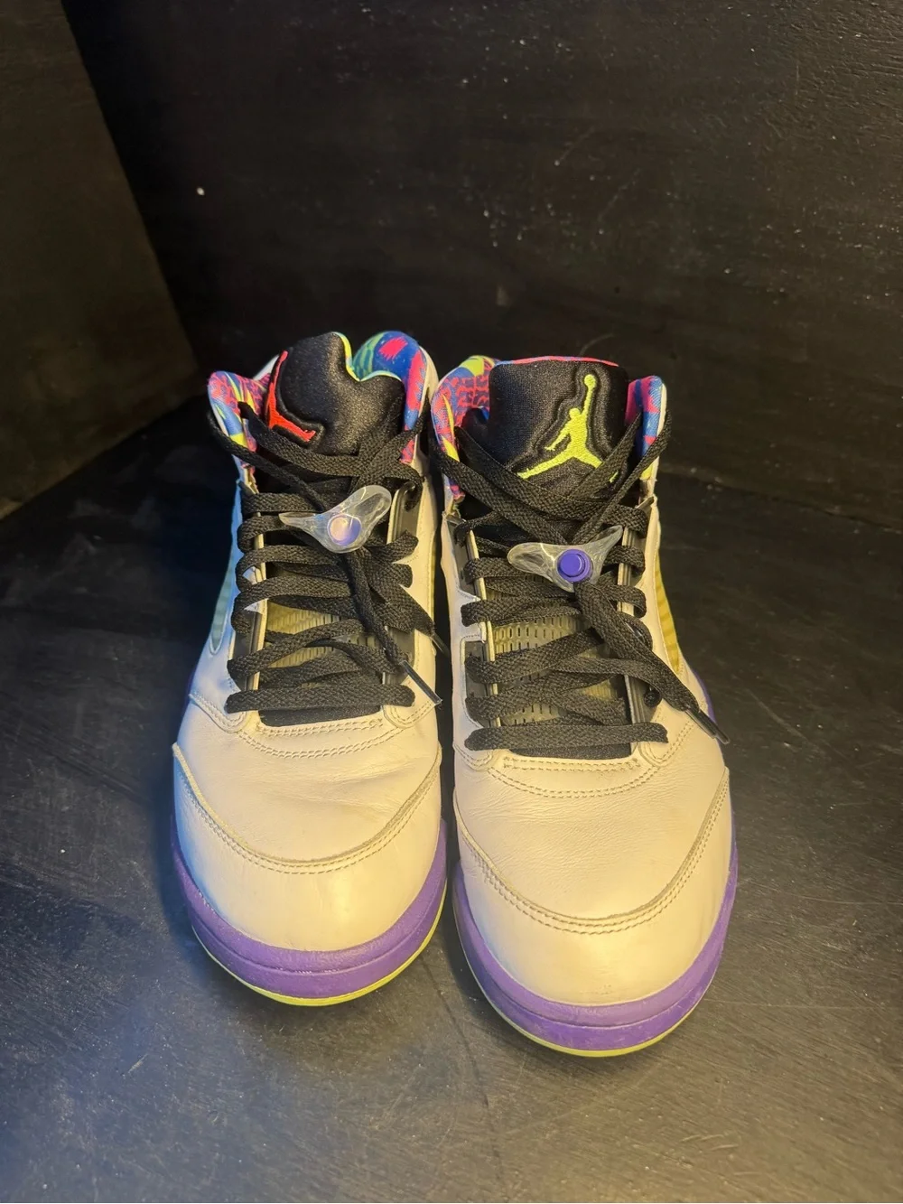 Jordan Retro 5 White/Purple Basketball Shoes